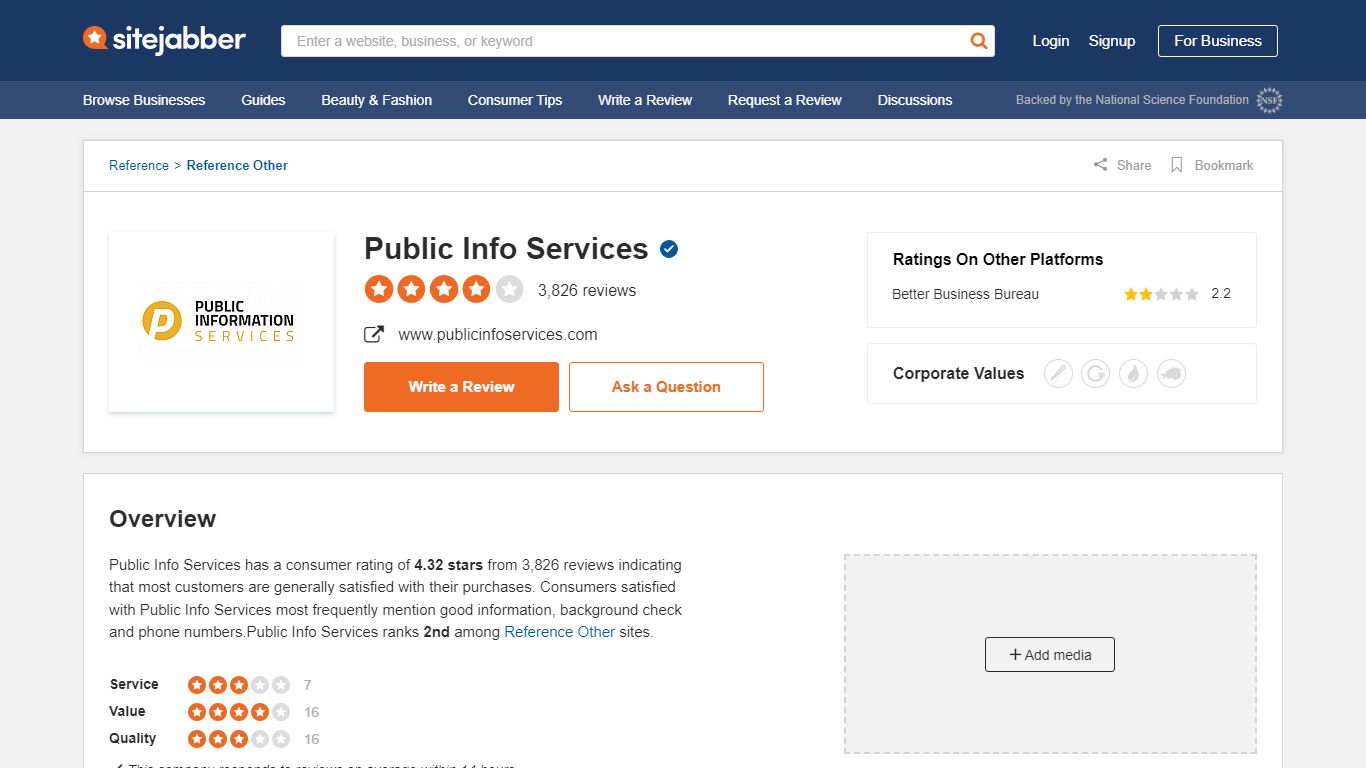 Public Info Services - Sitejabber